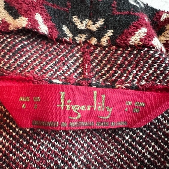 Tigerlily Long Jacquard Knit Duster Cardigan Boho Geometric Pattern Size 2 (XS) - Picture 7 of 11